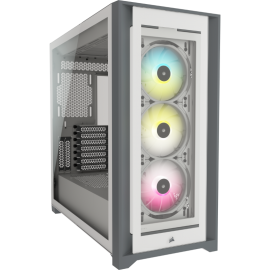 Corsair iCUE 5000X RGB Tempered Glass Mid-Tower Smart Case, White (CC-9011213-WW)