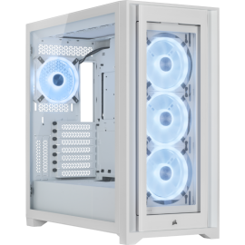 Corsair iCUE 5000X RGB QL Edition Tempered Glass Mid-Tower Smart Case, True White CC-9011233-WW