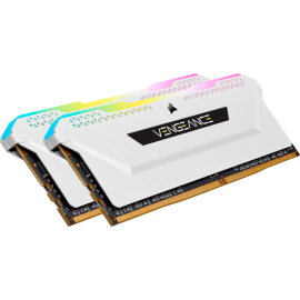 Corsair VENGEANCE RGB PRO SL 32GB (2x16GB) DDR4 DRAM 3200MHz C16 Memory Kit – White (CMH32GX4M2E3200C16W)