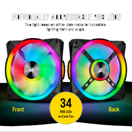 Corsair Ql140 Rgb Dual Fan Kit With Lighting Node Core Icue 140Mm Rgb Led Pwm Fan 26Dba 50.2 Cfm 2 Fan Pack Co-9050100-Ww