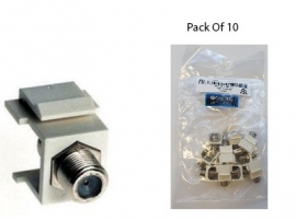 Pay-Tv Keystone F-Connector White - Pack Of 10