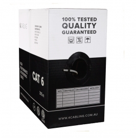 4cabling Cat 6 Ethernet Cable W/ Solid Conductors 305m Reel Box - Grey Sld.c6utp.grey.r