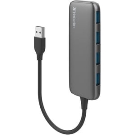 Verbatim USB Hub - USB 3.1 (Gen 1) Type A - External - Grey - 4 Total USB Port(s) - 4 USB 3.1 Port(s) 66602