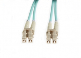 4cabling 15m Lc-lc Om4 Multimode Fibre Optic Patch Cable: Aqua Fl.om4lclc15m