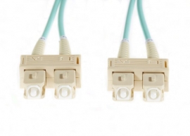 4Cabling 1.5M Sc-Sc Om4 Multimode Fibre Optic Cable: Aqua (Fl.Om4Scsc1.5M)