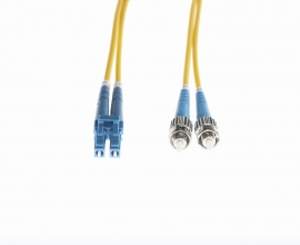 1m LC-ST OS1 / OS2 Singlemode Fibre Optic Cable: Yellow FL.OS2LCST1M