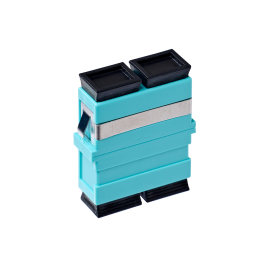 Sc OM3 / OM4 Multimode Through Coupler Flangeless Duplex | Aqua 015.002.0074