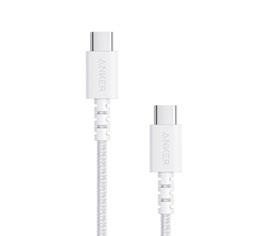 ANKER POWERLINE SELECT+ USB-C TO USB-C 2.0 CABLE 6FT - WHITE NYLON A8033T21