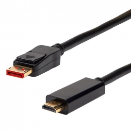 4Cabling 3M Displayport Male To Hdmi 2.0 Male Cable. 4K2K @60Hz. Black 022.002.0343