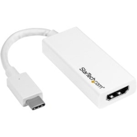 StarTech.com USB-C To HDMI Adapter - White - 4K 60Hz - Thunderbolt 3 Compatible - USB-C Adapter - USB Type C To HDMI Dongle Converter - 1 X 24-pin Type C USB Male - 1 X 19-pin HDMI Digital Audio/Video Female - 3840 X 2160 Supported - White CDP2HD4K60W