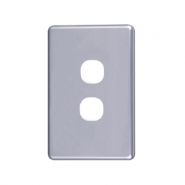 4C | Classic 2 Gang Switch Cover - Silver 040.000.0042