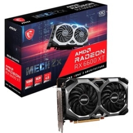 MSI AMD Radeon RX 6600 XT Graphic Card - 8 GB GDDR6 - 2.41 GHz Game Clock - 2.60 GHz Boost Clock - 128 bit Bus Width - RX 6600 XT Mech 2X 8G OCV1