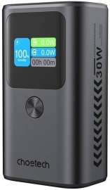 Choetech B701-Gy 10000mAh PD30W Usb-a + Usb-c X 2, 3-Port & Tft Display Power Bank ELECHOB701GY