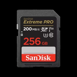 SanDisk Extreme Pro Sdxc, Sdxxd 256GB, V30, U3, C10, Uhs-I, 200MB/s R, 140MB/s W, 4x6, Lifetime Limited SDSDXXD-256G-GN4IN