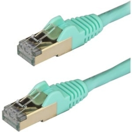 StarTech.com 0.50m CAT6a Ethernet Cable - 10 Gigabit Category 6a Shielded Snagless 100W PoE Patch Cord - 10Gb Aqua Ul Certified Wiring/TIA - CAT6a Ethernet Cable Delivers 10 Gigabit Connection Free Of Noise & Emi/Rfi Interference - Tested To Comply W/ An