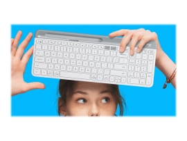 Logitech K580 Wireless Keyboard,Multi Device,Unifying Receiver,Bt,White-1Yr 920-009211