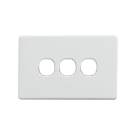 4C | Classic 3 Gang Switch Grid And Cover Plate - White 040.000.0023