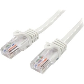 StarTech.com 1 M White Cat5e Snagless RJ45 Utp Patch Cable - 1m Patch Cord - Make Fast Ethernet Network Connections Using This High Quality Cat5e Cable, With Power-over-Ethernet Capability - 1 Meter Cat 5e Cable - Ethernet Cable - 1 M White Cat5e Snagles