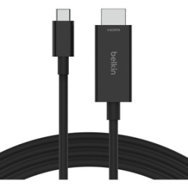 Belkin Connect 2 M HDMI/USB-C A/V Cable - Cable For Chromebook, MacBook, Projector, Mobile Device, ... - First End: 1 X HDMI 2.1 Digital Audio/Video - Male - Second End: 1 X USB Type C - Male - 48 Gbit/s - Supports Up To7680 X 4320 - Black AVC012BT2MBK