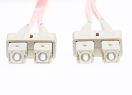3m Sc-Sc OM1 Multimode Fibre Optic Cable | Salmon Pink FL.OM1SCSC3MP