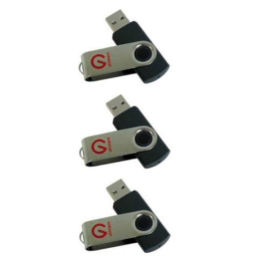 Shintaro 8GB USB 2.0 Rotating Pocket Disk - 3 Pack SH-R8GB-3PK