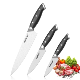 Warmot 3-Piece High Carbon Stainless Steel Ultra Chef Knife Set With Gift Box (317-3) ELEWMTP317B3
