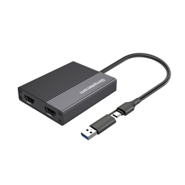 Simplecom DA369 USB 3.0 Or Usb-c To Dual 4K Hdmi 2.0 Display Adapter For 2x 4K@60Hz Extended Screens DA369