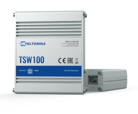 Teltonika | TSW100 | 5 Port Industrial Unmanaged Gigabit Switch With 4 Port PoE+, Plug-N-Play TT.TSW100
