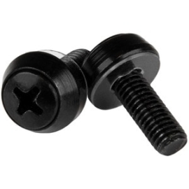 StarTech.com M6 X 12mm - Screws - 50 Pack, Black - M6 Mounting Screws For Server Rack & Cabinet - Mounting Screw - 12 Mm - Steel - Black - 50 / Pack CABSCREWSM6B
