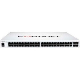 FortiSwitch 148F-Poe Layer 2 FortiGate Switch Controller Compatible PoE+ Switch With 48x 1G RJ45 And 4x 10G/1G Sfp+/Sfp Ports And 1x RJ45 Console Port. Ports 1 To 24 Support PoE+ With Maximum 370W PoE Output Limit. FS-148F-POE