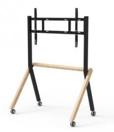 KARTER SYNERGY MOBILE STAND,COMBINATION OF BLACK AMERICAN OAK STEEL, FOR 55" TO 105" DISPL KMSS-OB