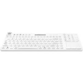 HYGIENIC WHITE USB FULL-SIZE WATERPROOF SILICONE MEDICAL GRADE KEYBOARD W/INTEGRATED TOUCHPAD RCTLP/BKL/W5
