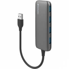 Verbatim USB A 3.0 HUB WITH 4X USB A 3.0 - SPACE GREY 66602