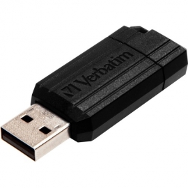 Verbatim PinStripe 32 GB USB 2.0 Flash Drive - Black - 2 Year Warranty 66780