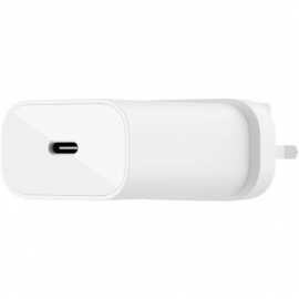 Belkin Belkin 25W PD PPS USB-C WALL CHARGER with 1M PVC C-C CABLE WHT WCA004AU1MWH-B6