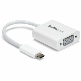 StarTech.com USB-C To VGA Adapter - White - Thunderbolt 3 Compatible - USB C Adapter - USB Type C To VGA Dongle Converter - 1 X 15-pin Hd-15 - Female - 1 X 24-pin USB 3.1 Type C - Male - White CDP2VGAW