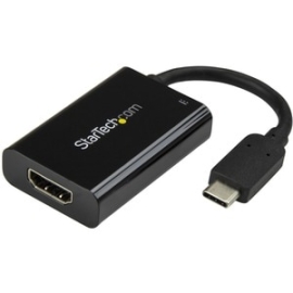 StarTech.com USB C To HDMI 2.0 Adapter 4K 60Hz With 60W Power Delivery Pass-Through Charging - USB Type-C To HDMI Video Converter - Black - 1 X 24-pin Type C USB 3.0 USB Male - 1 X 19-pin HDMI Digital Audio/Video Female, 1 X 24-pin Type C USB 3.0 USB Fem