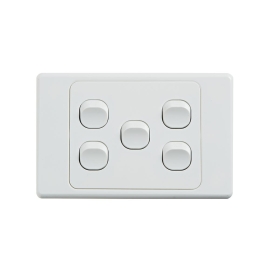4C | Ultima 5 Gang Switch 250V 16AX - Horizontal 040.000.0071