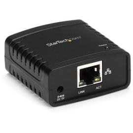 StarTech.com Print Server - Share A Standard USB Printer With Multiple Users Over An Ethernet Network - 10/100Mbps Ethernet To USB 2.0 Network Lpr Print Server - USB 10/100 Mbps Print Server / Network Print Server - Print Server Adapter With 10Base-T/100