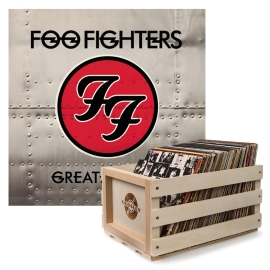 Crosley Record Storage Crate Foo Fighters Greatest Hits Vinyl Album Bundle SM-88697369211-B