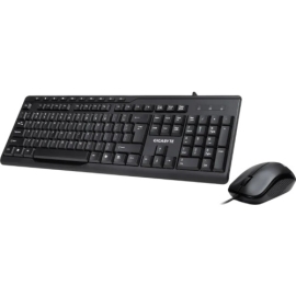 (Ls) Gigabyte KM6300 USB Wired Keyboard & Mouse Combo Multimedia Controls 1000dpi Adjustable Portable Slim Receiver Stylish Design Comfort KM6300