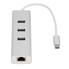 Astrotek Usb-c To LAN + 3 Ports USB3.0 Hub Gigabit RJ45 Ethernet Network Adapter Converter 15cm For IPad Pro Macbook Air Samsung Galaxy Ms Surface AT-CMLANHUB3G