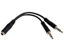 Startech 3.5mm 4 Position To 2x 3 Position 3.5mm Headset Splitter Adapter - F/ M - 3.5mm Headset