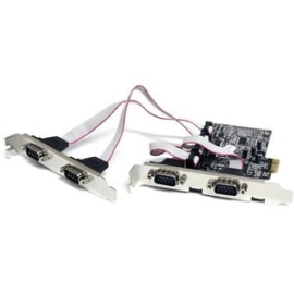 StarTech.com Serial Adapter With 16550, 16C450 Uart - Dual-profile Plug-in Card - 1 - PCI Express X1 - Pc - 4 X Number Of Serial Ports External PEX4S553