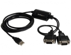 Startech 2 Port Ftdi Usb To Serial Rs232 Adapter Cable With Com Retention - Usb To Db9 - Usb To