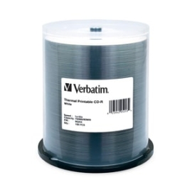 Verbatim 95253 Cd Recordable Media - Cd-R - 52x - 700 Mb - 100 - White - Printable - Thermal Print Technology 95253