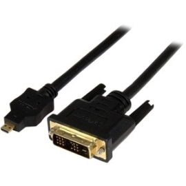 StarTech.com 6ft (2m) Micro HDMI To Dvi Cable, Micro HDMI To Dvi Adapter Cable, Micro HDMI Type-D To Dvi-D Monitor/Display Converter Cord - Cable For Audio/Video Device, Projector, Projector - First End: 1 X 19-pin Micro HDMI Type D Digital Audio/Video -