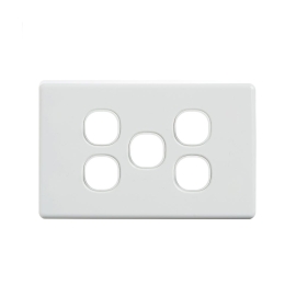 4C | Classic 5 Gang Switch Grid And Cover Plate - White 040.000.0025