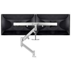 Atdec AWM Single Arm - Dual Rail - up to 2x 27&quot; wide screens - &lt;16kg - F Clamp - Silver AWMS-RHXB-H-S