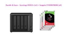 Synology Bundle - Synology 4 Bay DS923+ x 1 plus Seagate 4TB 3.5&quot; Internal Iron Wolf  HDD ST4000VN006 x 4 DS923+ Bundle 1